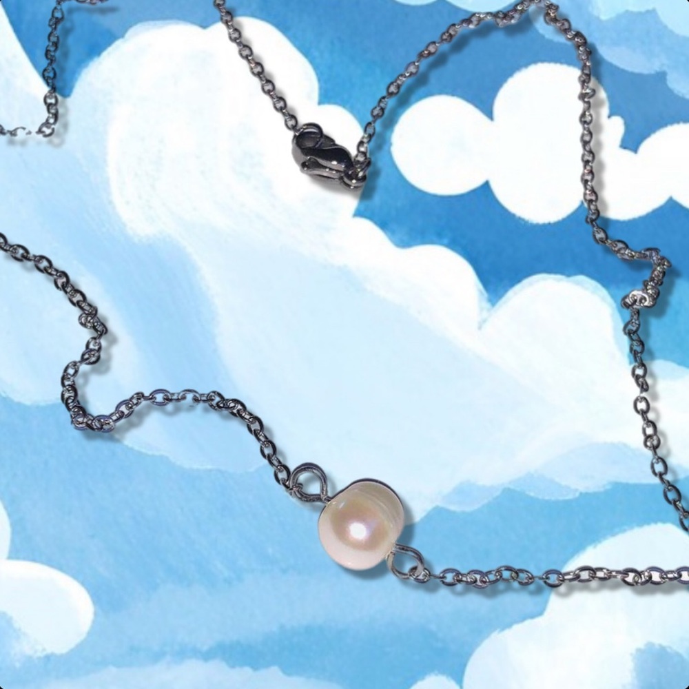 Freshwater Pearl 16” Necklace Stainless Steel